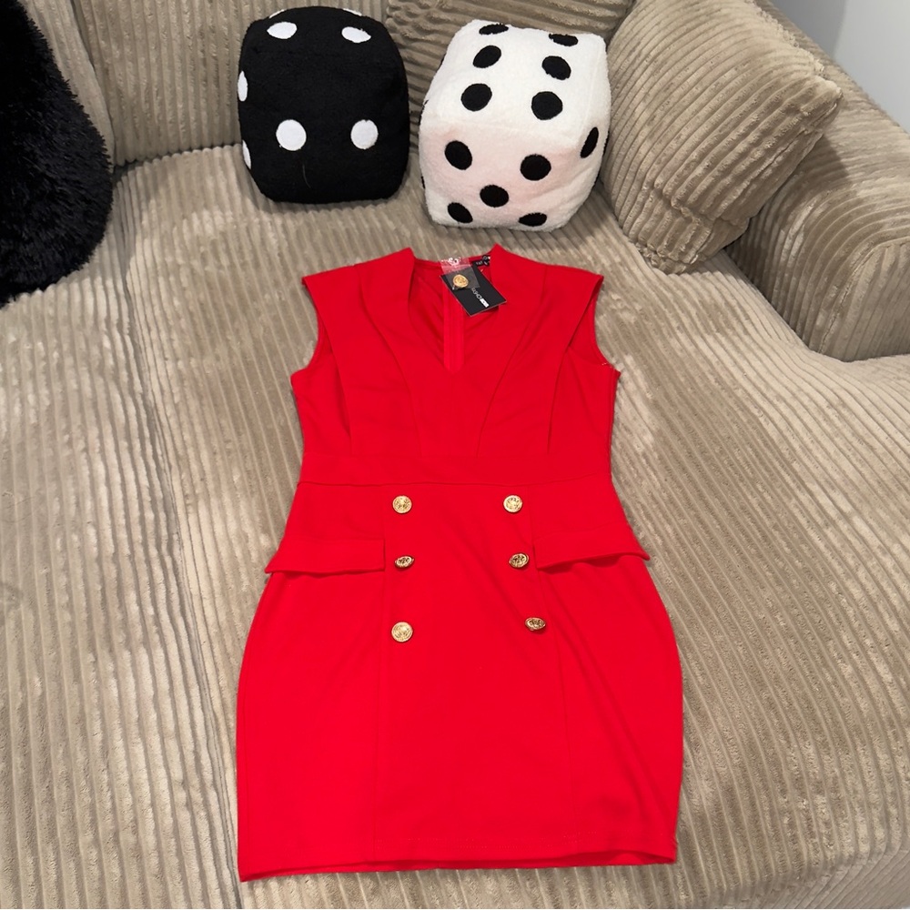NWT! Fashion Nova Red Immy Mini Dress - Picture 3 of 9